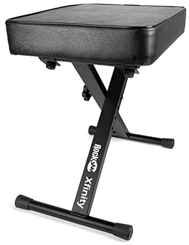RockJam Premium Adjustable Padded Keyboard Bench or Piano Stool with Lessons.