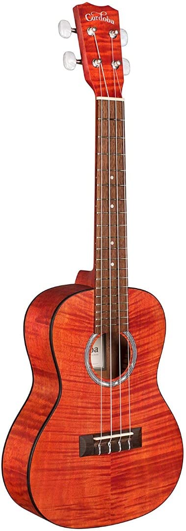 Cordoba, 4 15CM Concert Ukulele-Hand Crafted With Mahogany Top, Back & Sides, Authentic Abalone Rosette & Satin Finish & Premium Italian Aquila Strings-For Beginners & Professionals, Right, COD