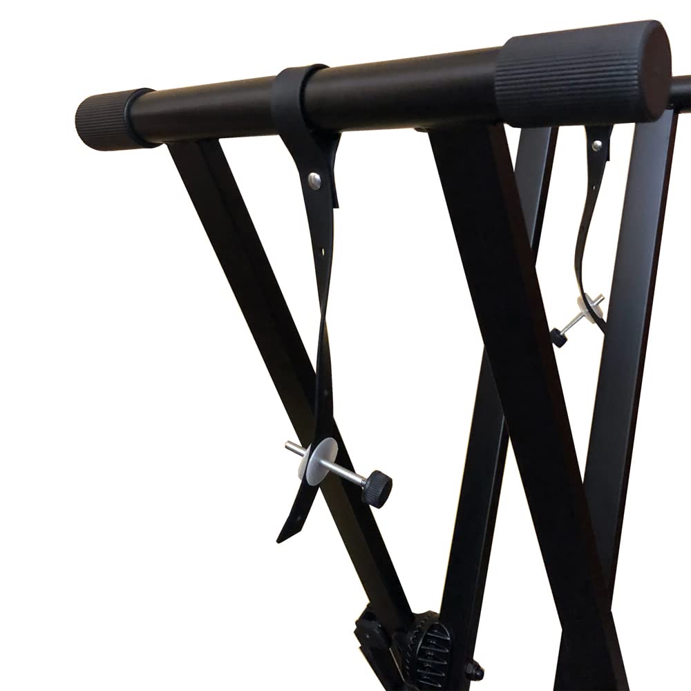 RockJam Xfinity Heavy-Duty, Double-X, Pre-Assembled, Infinitely Adjustable Piano Keyboard Stand with Locking Straps