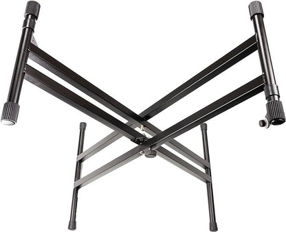 RockJam Xfinity Heavy-Duty, Double-X, Pre-Assembled, Infinitely Adjustable Piano Keyboard Stand with Locking Straps