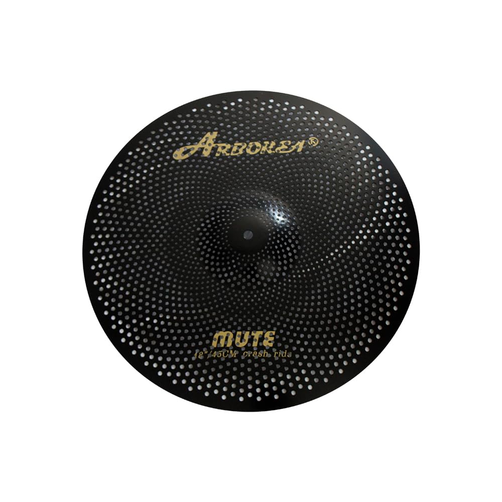 Low Volume Cymbal Pack Mute Set 14'Hihats+16"Crash+18'Crash+20"Ride 5 Pieces Silver Drummer Practice Quiet Cymbal for Drum Set