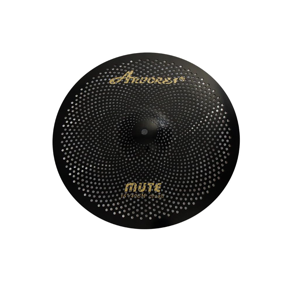 Low Volume Cymbal Pack Mute Set 14'Hihats+16"Crash+18'Crash+20"Ride 5 Pieces Silver Drummer Practice Quiet Cymbal for Drum Set