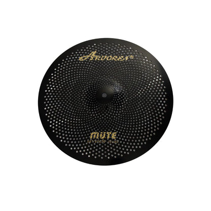 Low Volume Cymbal Pack Mute Set 14'Hihats+16"Crash+18'Crash+20"Ride 5 Pieces Silver Drummer Practice Quiet Cymbal for Drum Set