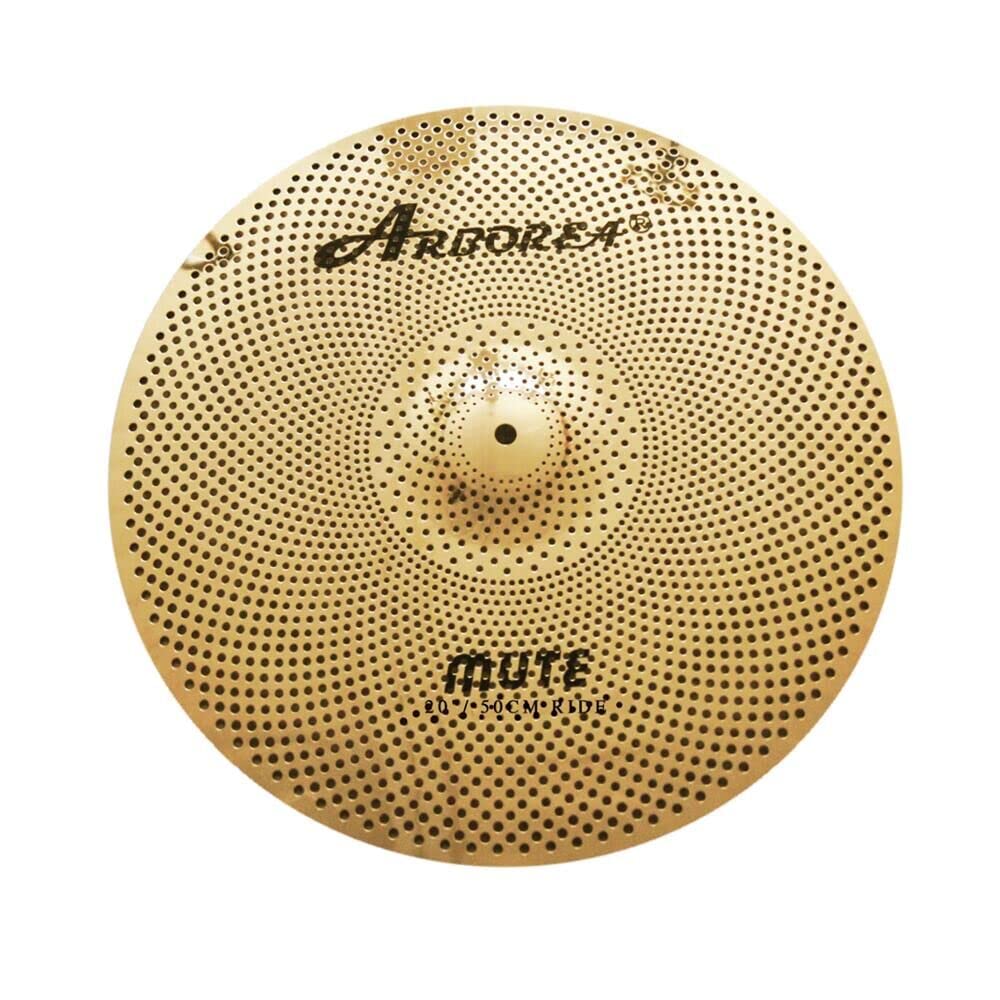 Low Volume Cymbal Pack Mute Set 14'Hihats+16"Crash+18'Crash+20"Ride 5 Pieces Silver Drummer Practice Quiet Cymbal for Drum Set