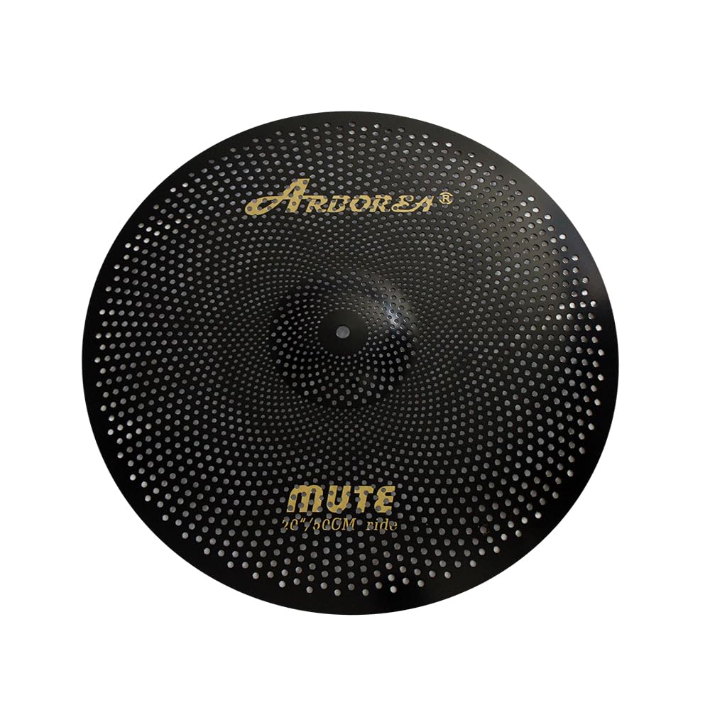 Low Volume Cymbal Pack Mute Set 14'Hihats+16"Crash+18'Crash+20"Ride 5 Pieces Silver Drummer Practice Quiet Cymbal for Drum Set