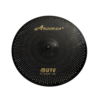 Low Volume Cymbal Pack Mute Set 14'Hihats+16"Crash+18'Crash+20"Ride 5 Pieces Silver Drummer Practice Quiet Cymbal for Drum Set