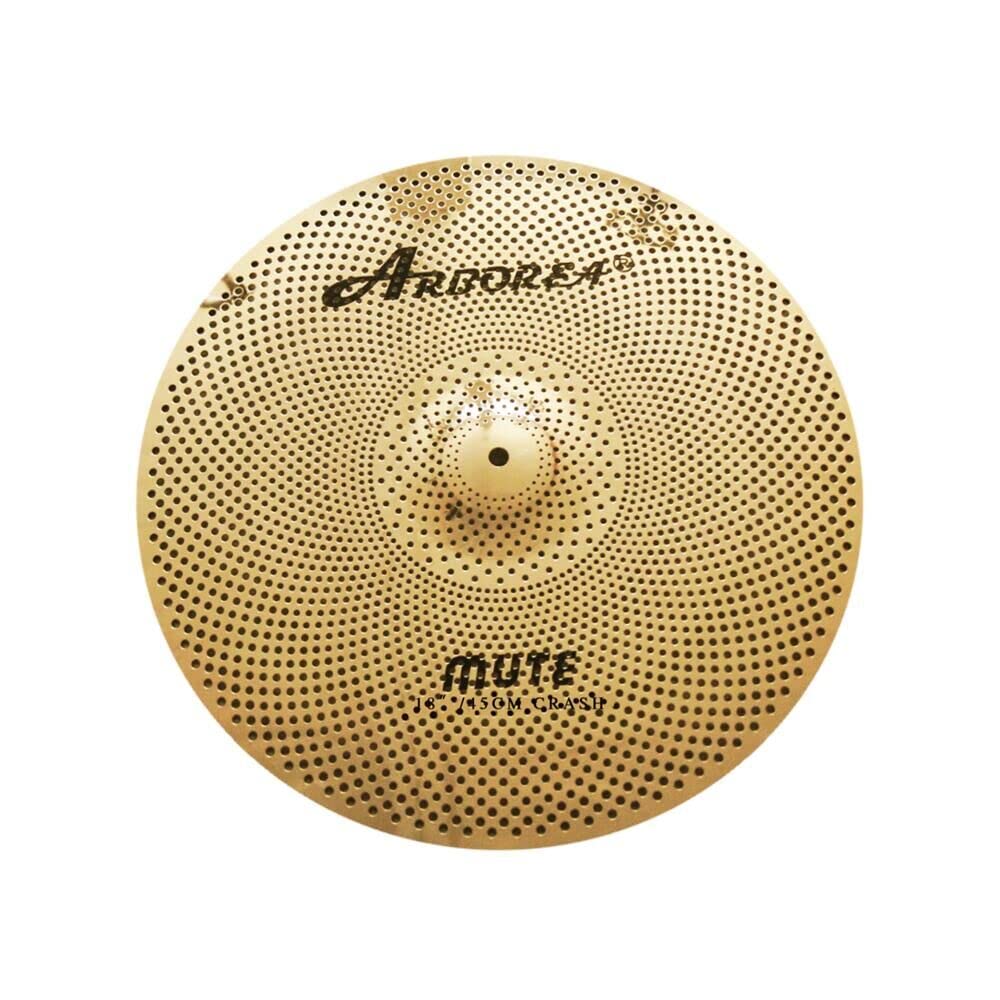 Low Volume Cymbal Pack Mute Set 14'Hihats+16"Crash+18'Crash+20"Ride 5 Pieces Silver Drummer Practice Quiet Cymbal for Drum Set