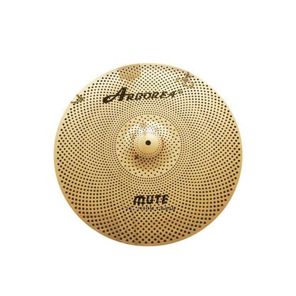 Low Volume Cymbal Pack Mute Set 14'Hihats+16"Crash+18'Crash+20"Ride 5 Pieces Silver Drummer Practice Quiet Cymbal for Drum Set