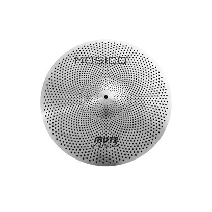 Low Volume Cymbal Pack Mute Set 14'Hihats+16"Crash+18'Crash+20"Ride 5 Pieces Silver Drummer Practice Quiet Cymbal for Drum Set