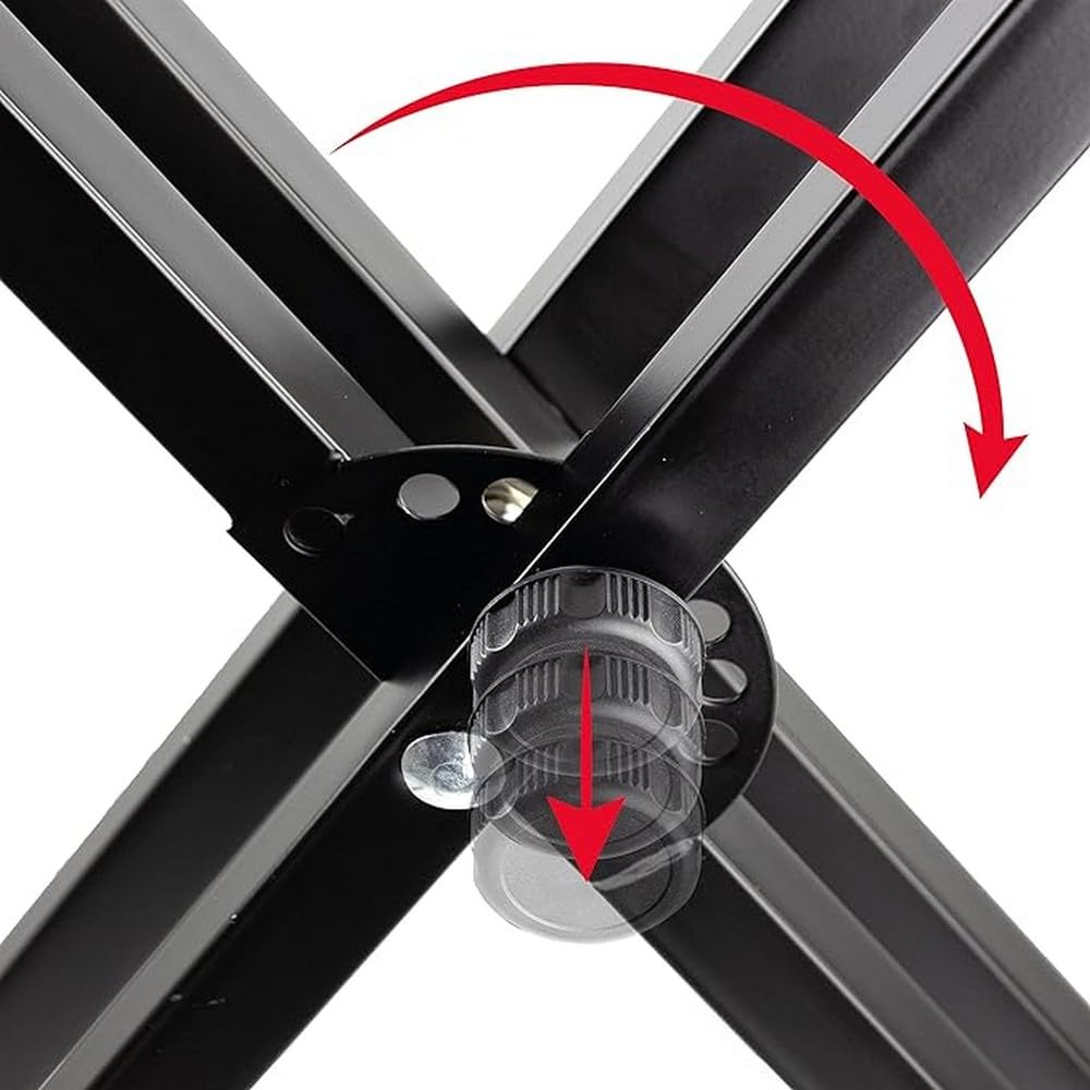 RockJam Xfinity Heavy-Duty, Double-X, Pre-Assembled, Infinitely Adjustable Piano Keyboard Stand with Locking Straps