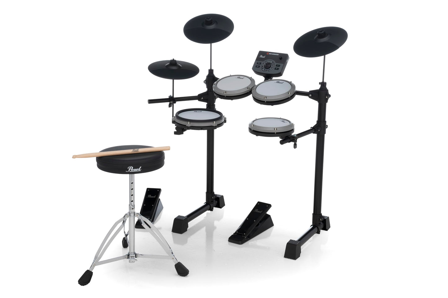 Pearl Roadshow Drum Set 5-Piece Complete Kit with Cymbals and Stands, Jet Black (RS525SC/C31)