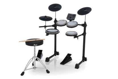 Pearl Roadshow Drum Set 5-Piece Complete Kit with Cymbals and Stands, Jet Black (RS525SC/C31)