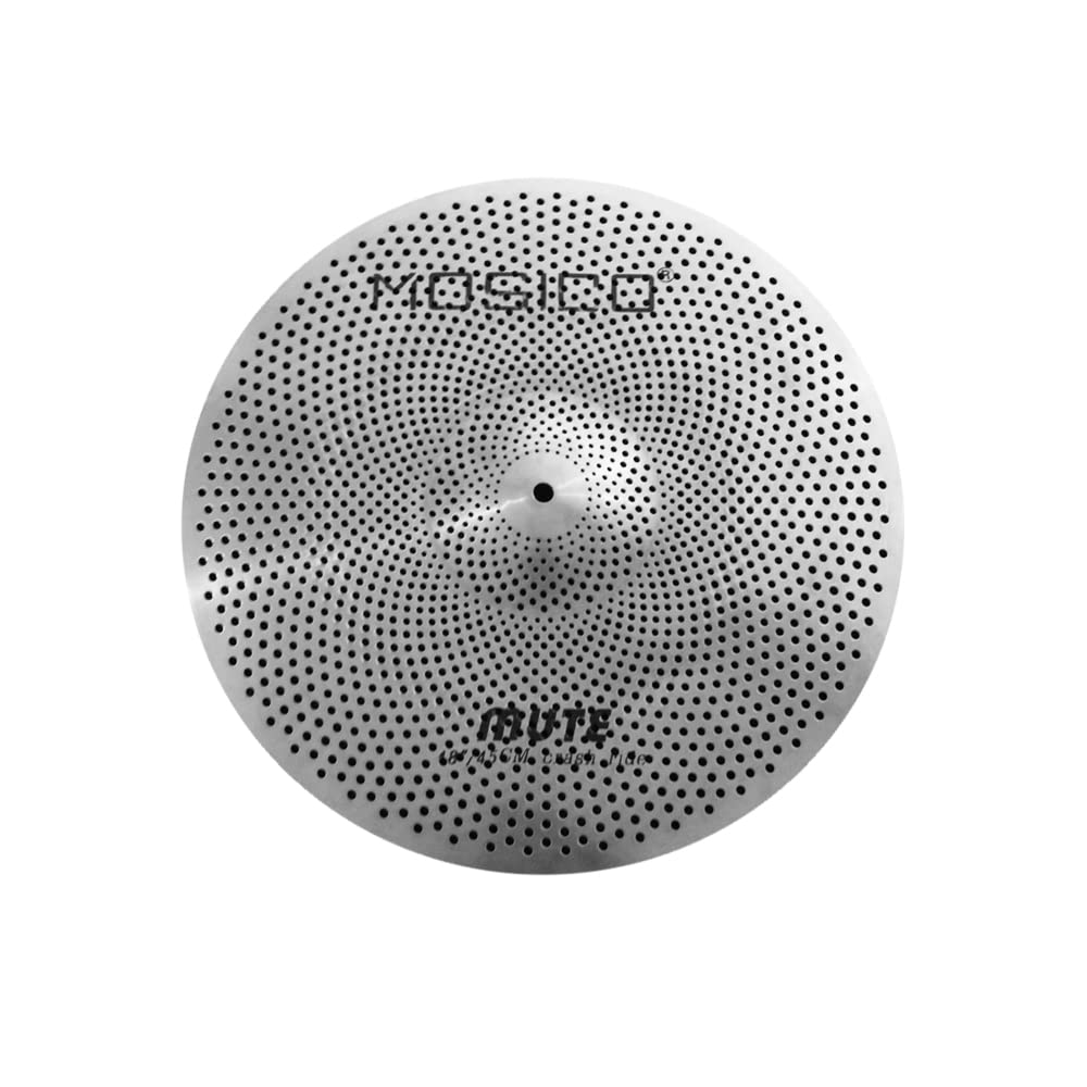 Low Volume Cymbal Pack Mute Set 14'Hihats+16"Crash+18'Crash+20"Ride 5 Pieces Silver Drummer Practice Quiet Cymbal for Drum Set