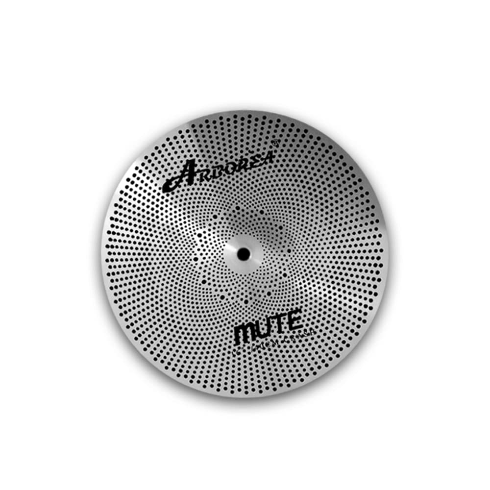 Low Volume Cymbal Pack Mute Set 14'Hihats+16"Crash+18'Crash+20"Ride 5 Pieces Silver Drummer Practice Quiet Cymbal for Drum Set