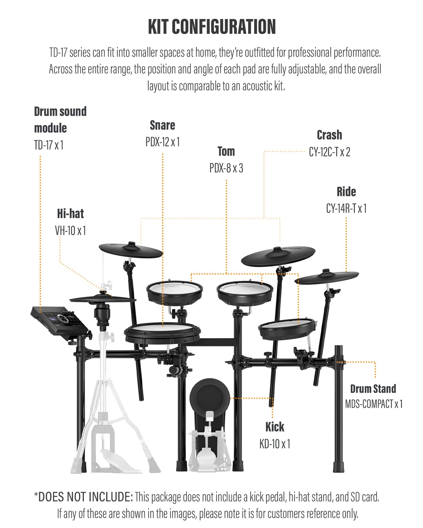 Roland Generation 2 V-Drums TD-17KVX2 Electronic Drum Set Bundle with 3.5mm Audio Cable, Drumstick Bag, 3 Pairs of Drumsticks, and Austin Bazaar Polishing Cloth