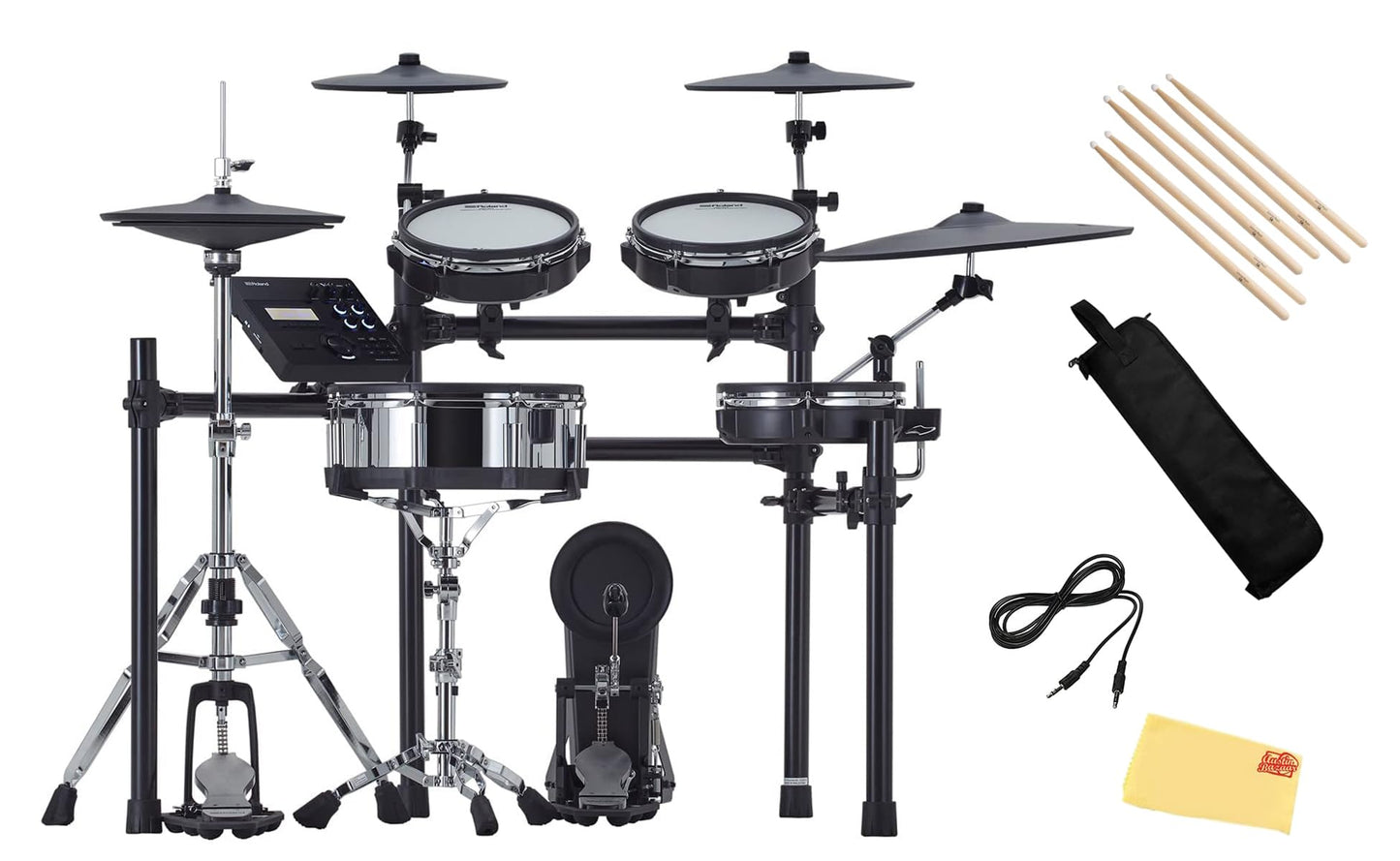 Roland Generation 2 V-Drums TD-17KVX2 Electronic Drum Set Bundle with 3.5mm Audio Cable, Drumstick Bag, 3 Pairs of Drumsticks, and Austin Bazaar Polishing Cloth
