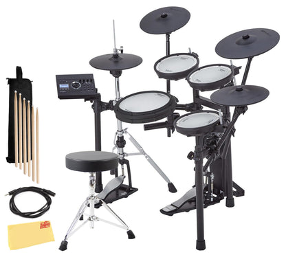 Roland Generation 2 V-Drums TD-17KVX2 Electronic Drum Set Bundle with 3.5mm Audio Cable, Drumstick Bag, 3 Pairs of Drumsticks, and Austin Bazaar Polishing Cloth