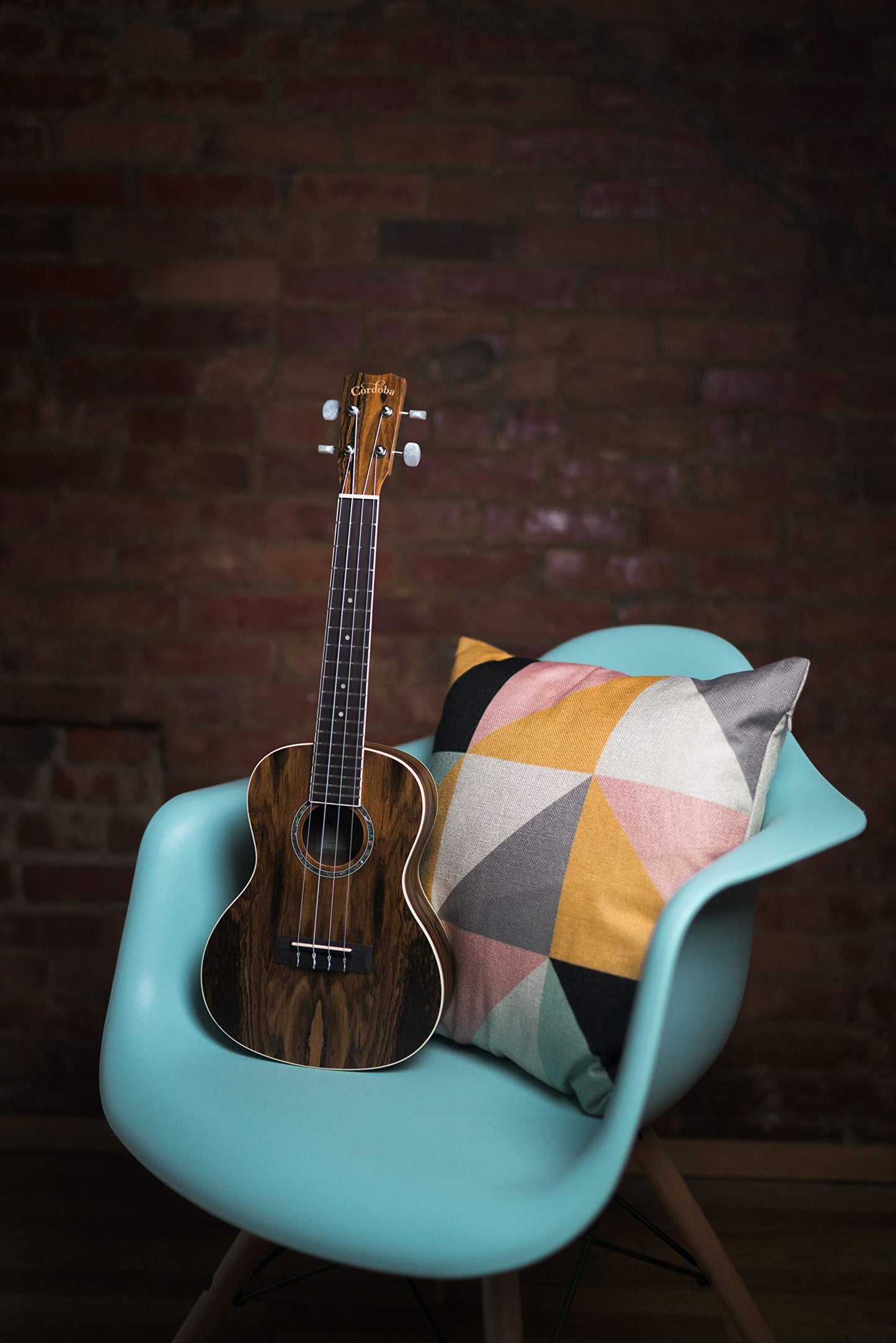 Cordoba, 4 15CM Concert Ukulele-Hand Crafted With Mahogany Top, Back & Sides, Authentic Abalone Rosette & Satin Finish & Premium Italian Aquila Strings-For Beginners & Professionals, Right, COD