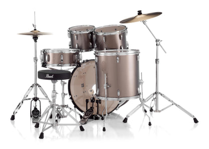 Pearl Roadshow Drum Set 5-Piece Complete Kit with Cymbals and Stands, Jet Black (RS525SC/C31)