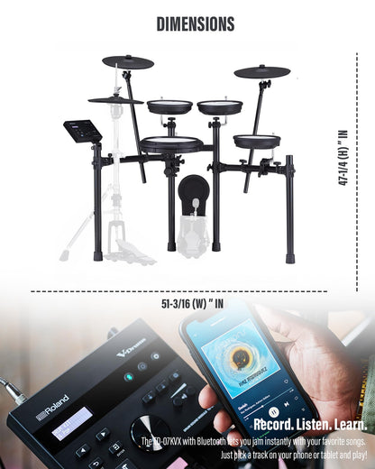 Roland Generation 2 V-Drums TD-17KVX2 Electronic Drum Set Bundle with 3.5mm Audio Cable, Drumstick Bag, 3 Pairs of Drumsticks, and Austin Bazaar Polishing Cloth