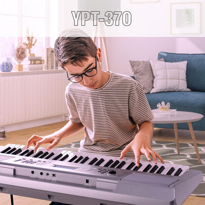 Yamaha 61-Key Portable Keyboard for Beginners with Built-In Songs, Quiz Mode, Music Rest, with Power Adapter YPT280