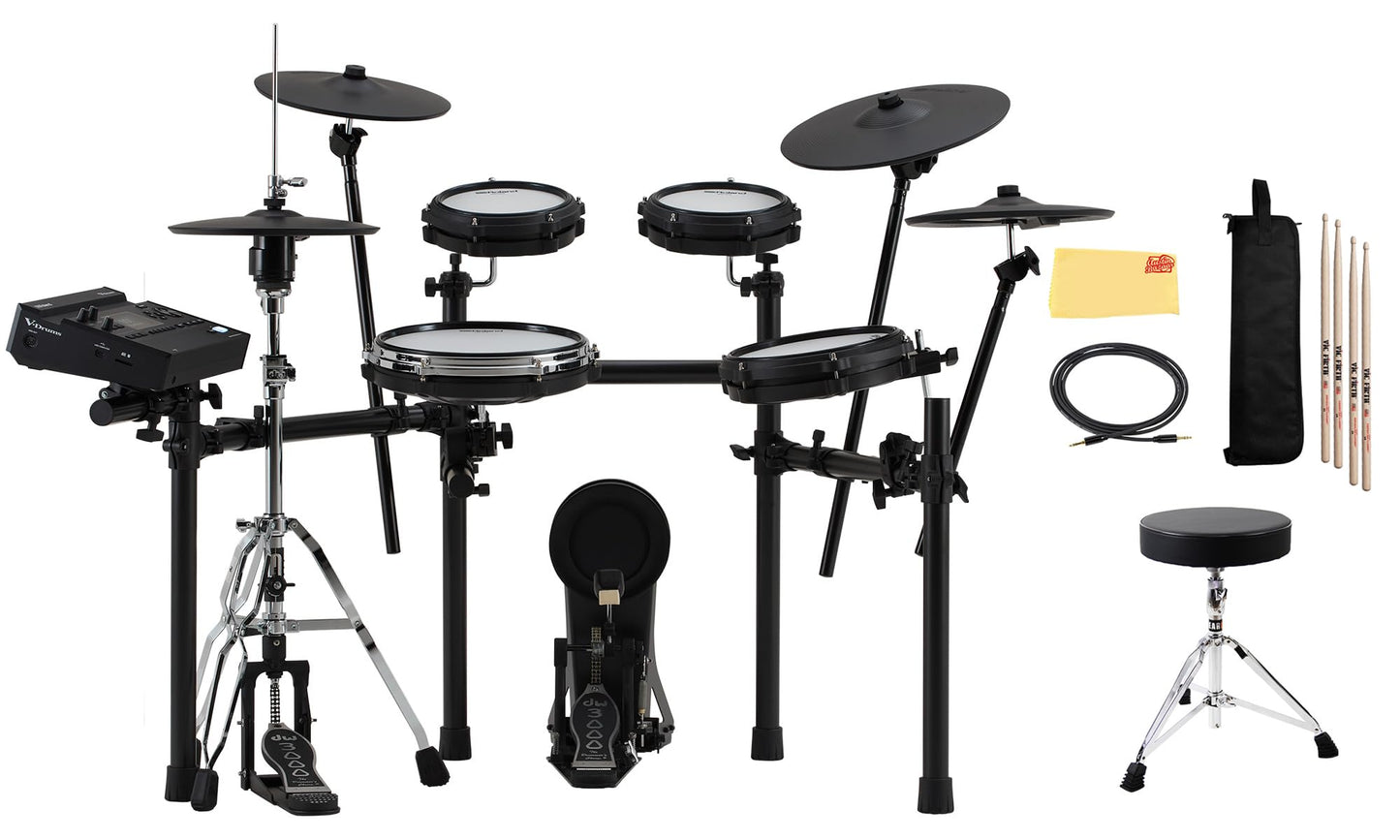 Roland Generation 2 V-Drums TD-17KVX2 Electronic Drum Set Bundle with 3.5mm Audio Cable, Drumstick Bag, 3 Pairs of Drumsticks, and Austin Bazaar Polishing Cloth