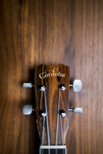 Cordoba, 4 15CM Concert Ukulele-Hand Crafted With Mahogany Top, Back & Sides, Authentic Abalone Rosette & Satin Finish & Premium Italian Aquila Strings-For Beginners & Professionals, Right, COD