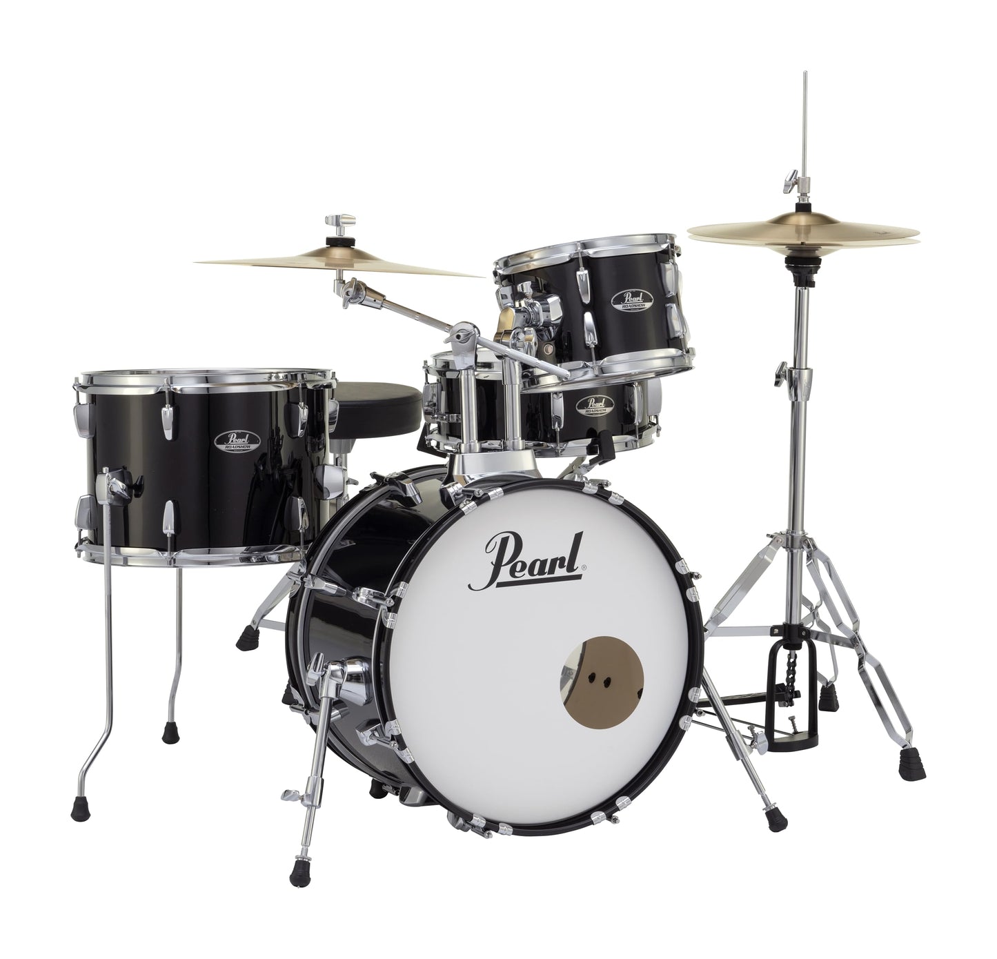 Pearl Roadshow Drum Set 5-Piece Complete Kit with Cymbals and Stands, Jet Black (RS525SC/C31)