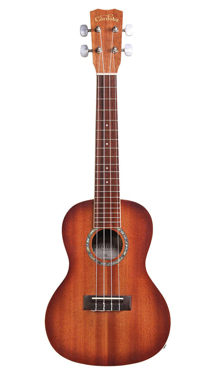 Cordoba, 4 15CM Concert Ukulele-Hand Crafted With Mahogany Top, Back & Sides, Authentic Abalone Rosette & Satin Finish & Premium Italian Aquila Strings-For Beginners & Professionals, Right, COD