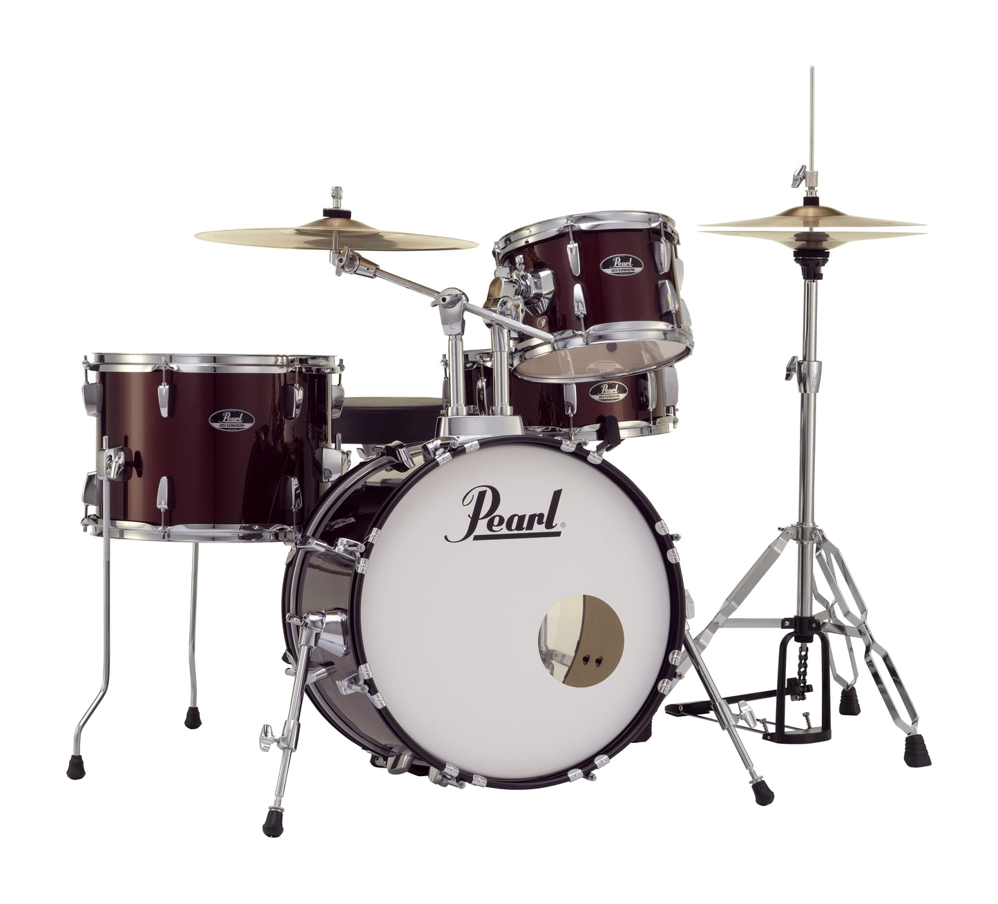 Pearl Roadshow Drum Set 5-Piece Complete Kit with Cymbals and Stands, Jet Black (RS525SC/C31)