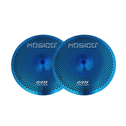 Low Volume Cymbal Pack Mute Set 14'Hihats+16"Crash+18'Crash+20"Ride 5 Pieces Silver Drummer Practice Quiet Cymbal for Drum Set