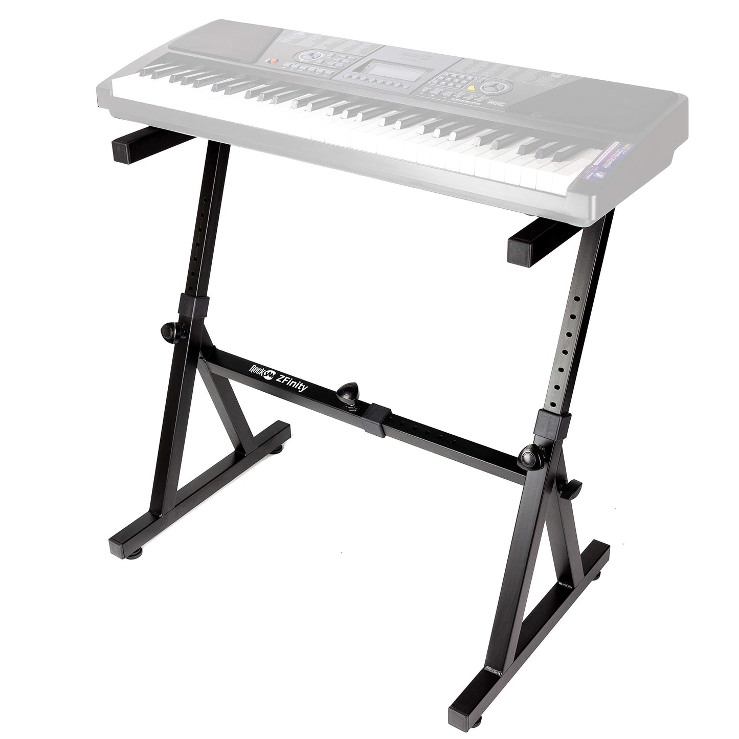 RockJam Xfinity Heavy-Duty, Double-X, Pre-Assembled, Infinitely Adjustable Piano Keyboard Stand with Locking Straps