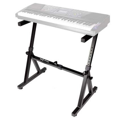 RockJam Xfinity Heavy-Duty, Double-X, Pre-Assembled, Infinitely Adjustable Piano Keyboard Stand with Locking Straps