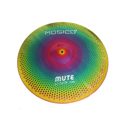 Low Volume Cymbal Pack Mute Set 14'Hihats+16"Crash+18'Crash+20"Ride 5 Pieces Silver Drummer Practice Quiet Cymbal for Drum Set