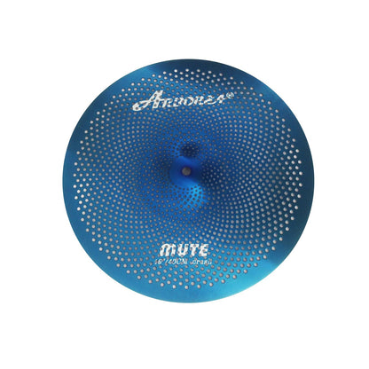 Low Volume Cymbal Pack Mute Set 14'Hihats+16"Crash+18'Crash+20"Ride 5 Pieces Silver Drummer Practice Quiet Cymbal for Drum Set