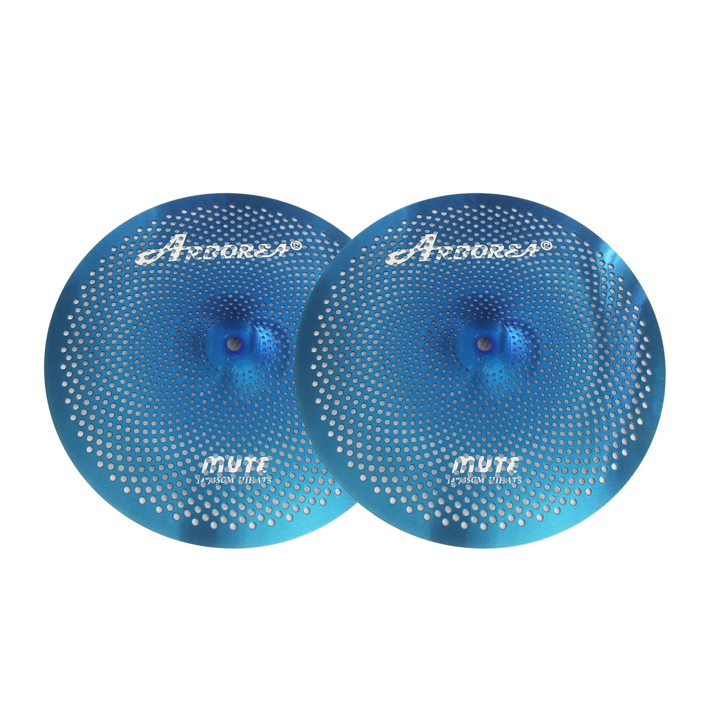 Low Volume Cymbal Pack Mute Set 14'Hihats+16"Crash+18'Crash+20"Ride 5 Pieces Silver Drummer Practice Quiet Cymbal for Drum Set