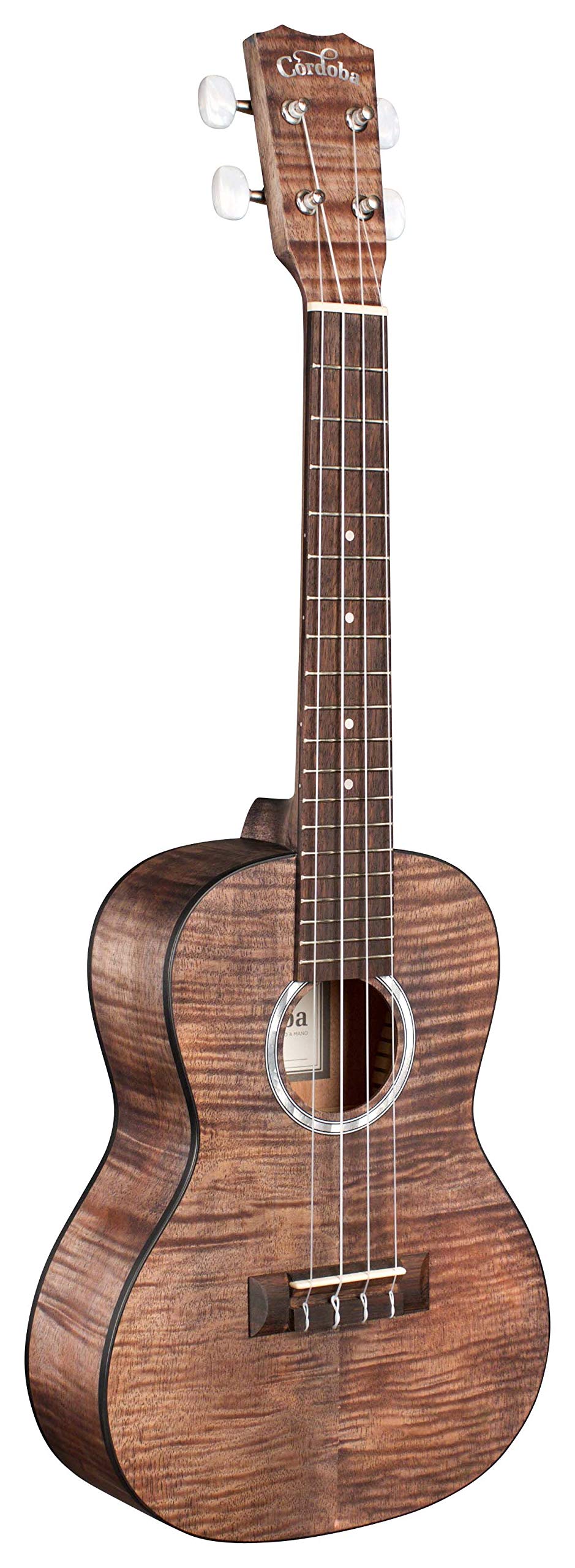 Cordoba, 4 15CM Concert Ukulele-Hand Crafted With Mahogany Top, Back & Sides, Authentic Abalone Rosette & Satin Finish & Premium Italian Aquila Strings-For Beginners & Professionals, Right, COD