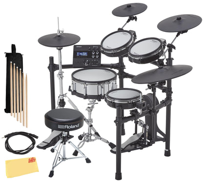 Roland Generation 2 V-Drums TD-17KVX2 Electronic Drum Set Bundle with 3.5mm Audio Cable, Drumstick Bag, 3 Pairs of Drumsticks, and Austin Bazaar Polishing Cloth
