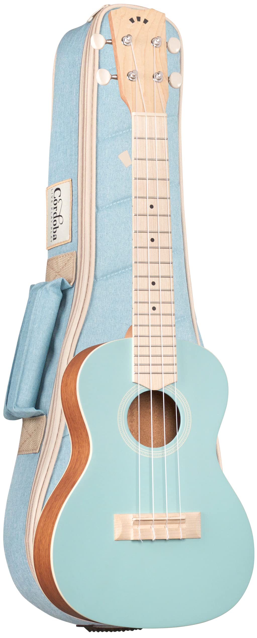 Cordoba, 4 15CM Concert Ukulele-Hand Crafted With Mahogany Top, Back & Sides, Authentic Abalone Rosette & Satin Finish & Premium Italian Aquila Strings-For Beginners & Professionals, Right, COD