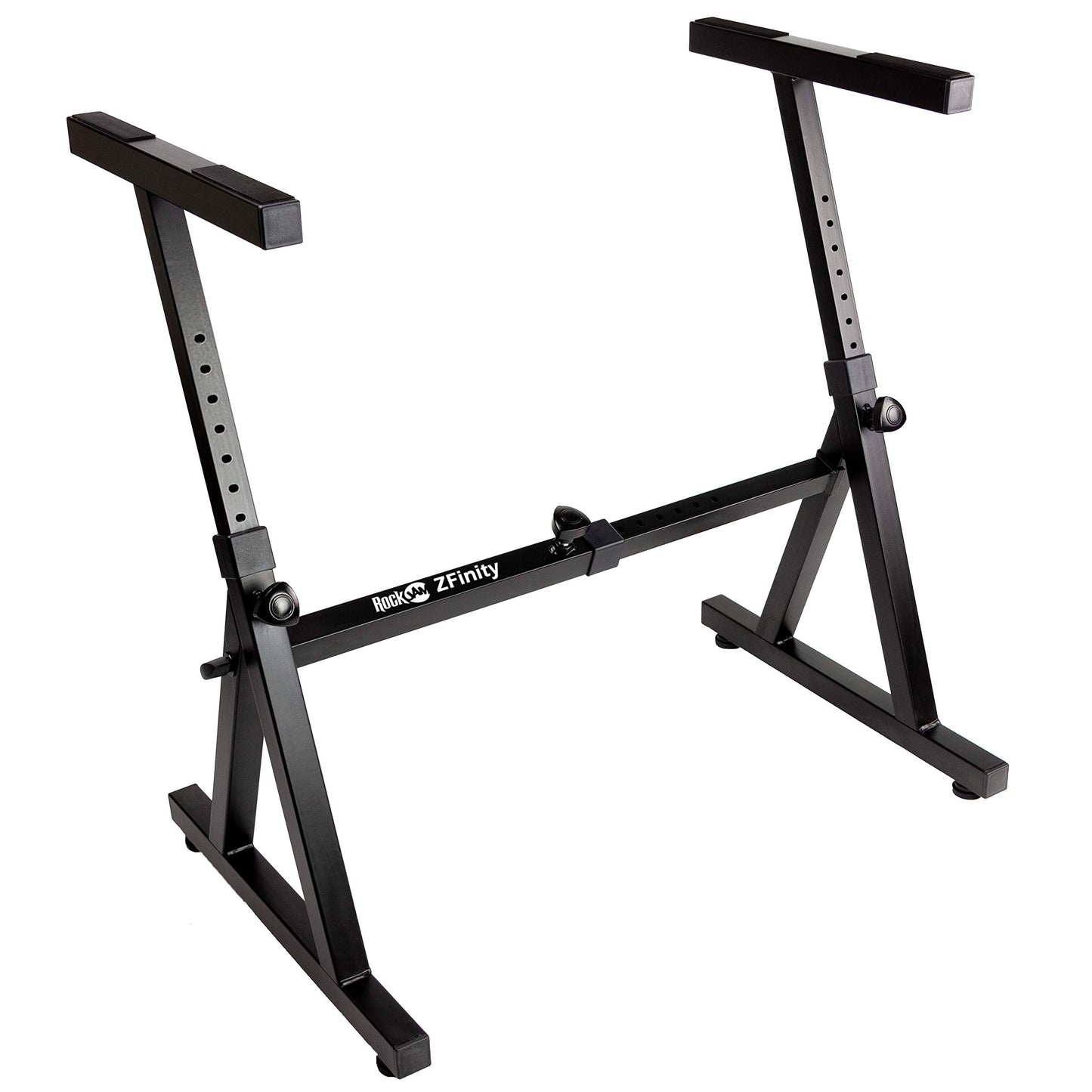 RockJam Xfinity Heavy-Duty, Double-X, Pre-Assembled, Infinitely Adjustable Piano Keyboard Stand with Locking Straps