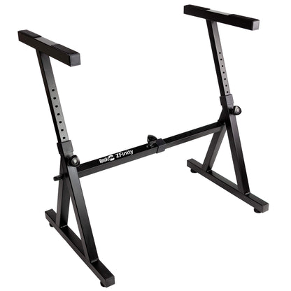 RockJam Xfinity Heavy-Duty, Double-X, Pre-Assembled, Infinitely Adjustable Piano Keyboard Stand with Locking Straps