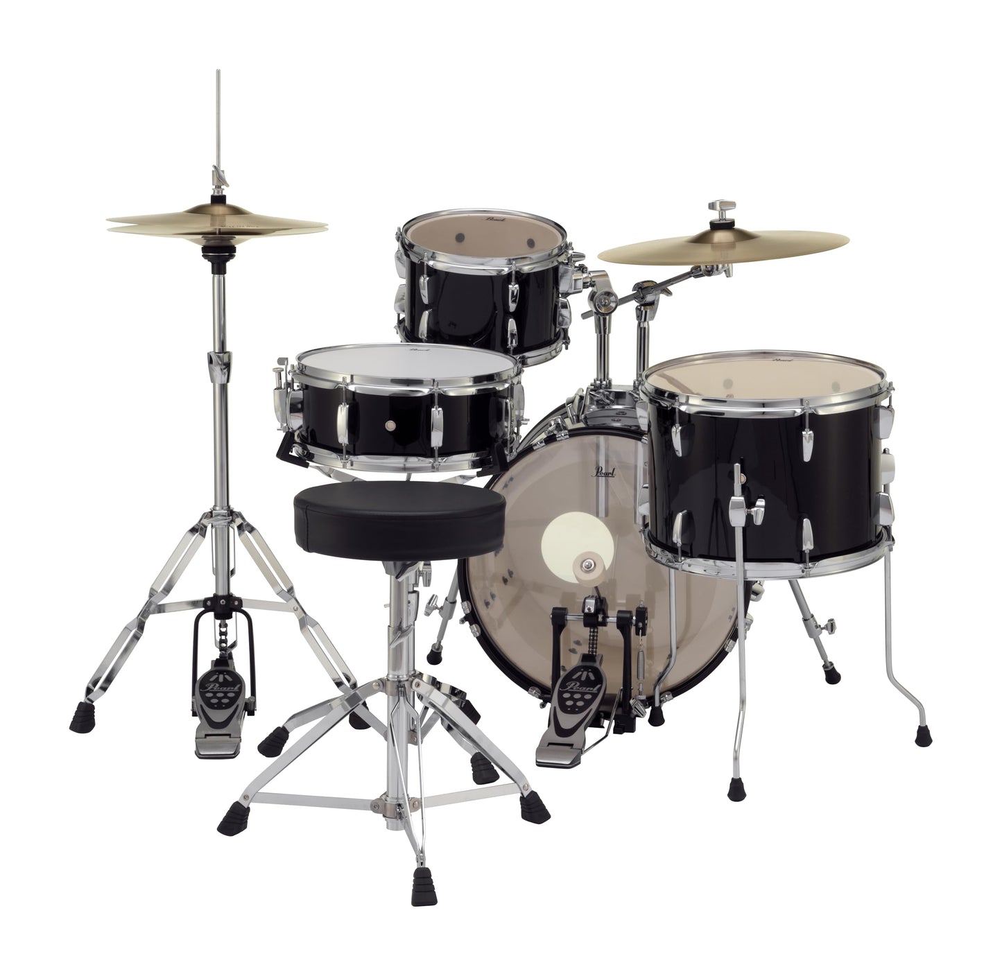 Pearl Roadshow Drum Set 5-Piece Complete Kit with Cymbals and Stands, Jet Black (RS525SC/C31)