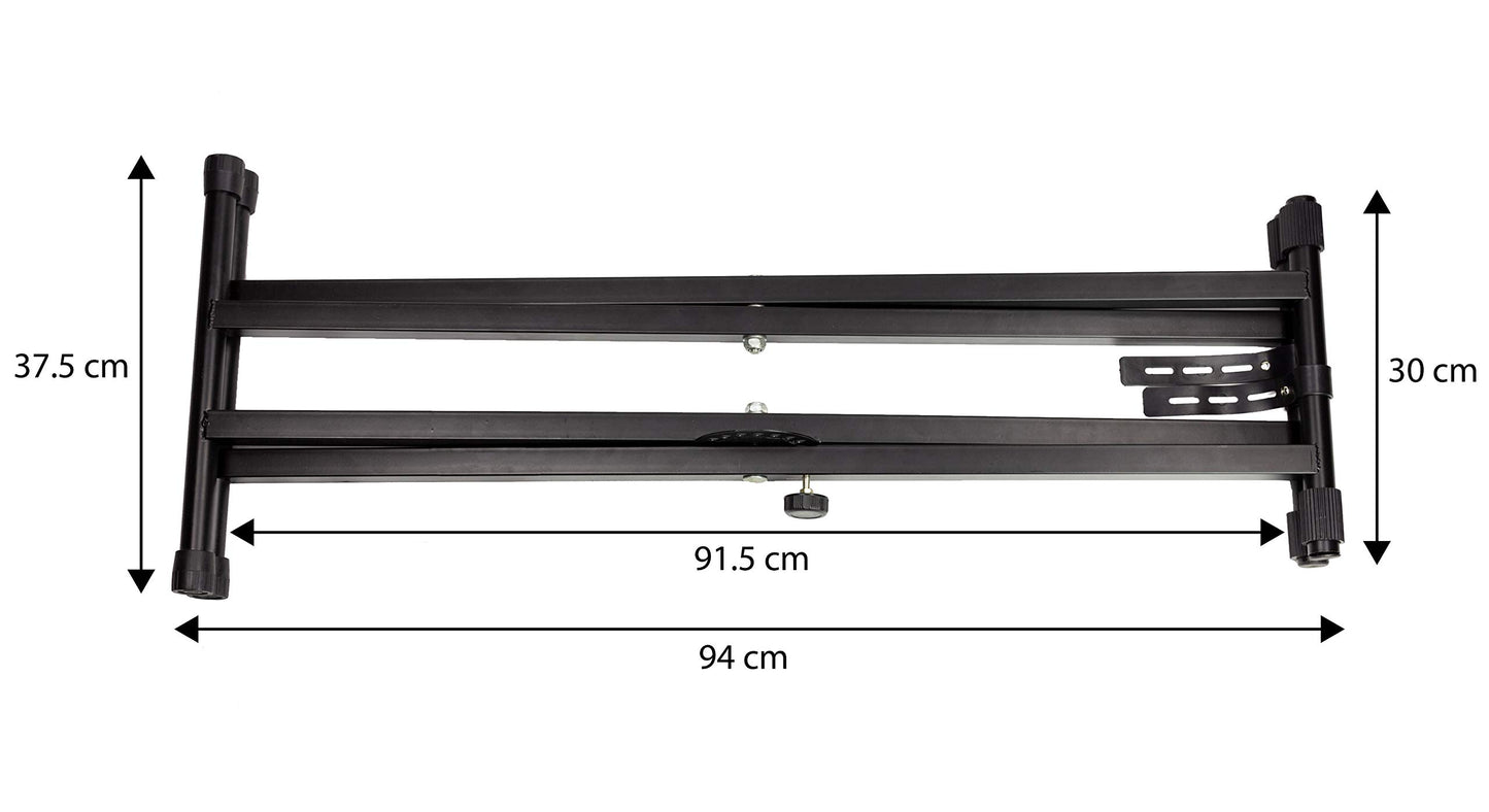 RockJam Xfinity Heavy-Duty, Double-X, Pre-Assembled, Infinitely Adjustable Piano Keyboard Stand with Locking Straps