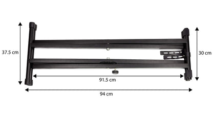 RockJam Xfinity Heavy-Duty, Double-X, Pre-Assembled, Infinitely Adjustable Piano Keyboard Stand with Locking Straps
