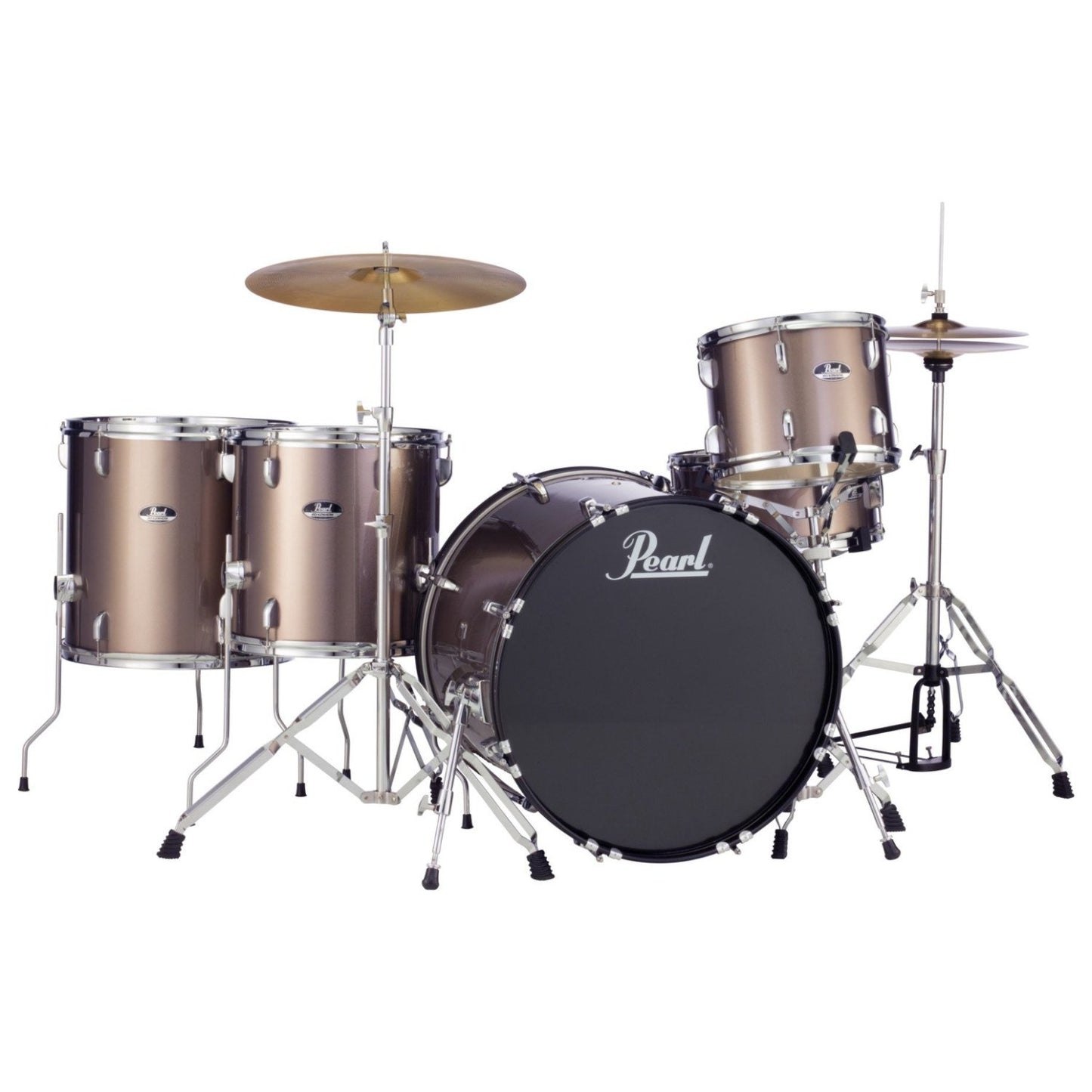Pearl Roadshow Drum Set 5-Piece Complete Kit with Cymbals and Stands, Jet Black (RS525SC/C31)
