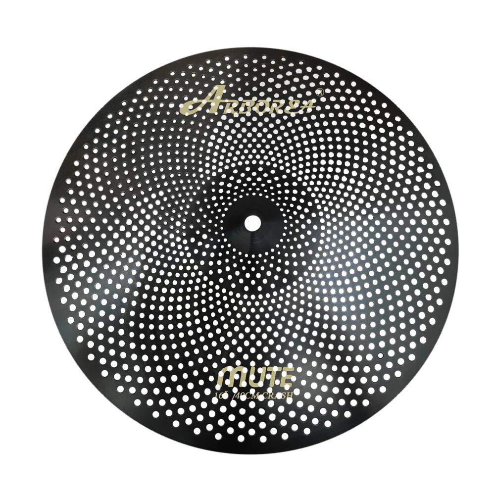 Low Volume Cymbal Pack Mute Set 14'Hihats+16"Crash+18'Crash+20"Ride 5 Pieces Silver Drummer Practice Quiet Cymbal for Drum Set