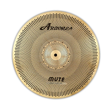 Low Volume Cymbal Pack Mute Set 14'Hihats+16"Crash+18'Crash+20"Ride 5 Pieces Silver Drummer Practice Quiet Cymbal for Drum Set