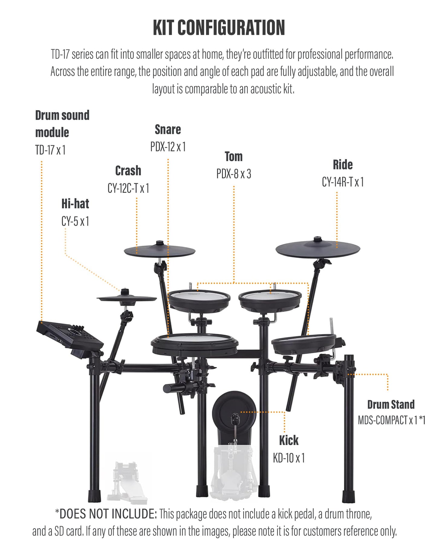 Roland Generation 2 V-Drums TD-17KVX2 Electronic Drum Set Bundle with 3.5mm Audio Cable, Drumstick Bag, 3 Pairs of Drumsticks, and Austin Bazaar Polishing Cloth