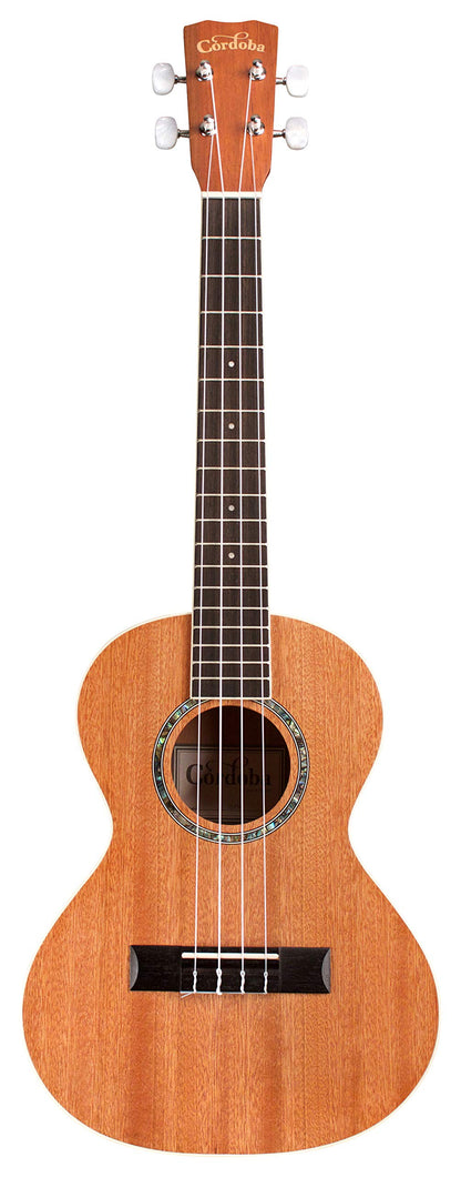 Cordoba, 4 15CM Concert Ukulele-Hand Crafted With Mahogany Top, Back & Sides, Authentic Abalone Rosette & Satin Finish & Premium Italian Aquila Strings-For Beginners & Professionals, Right, COD