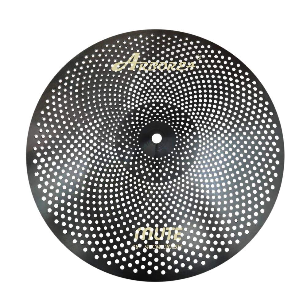 Low Volume Cymbal Pack Mute Set 14'Hihats+16"Crash+18'Crash+20"Ride 5 Pieces Silver Drummer Practice Quiet Cymbal for Drum Set